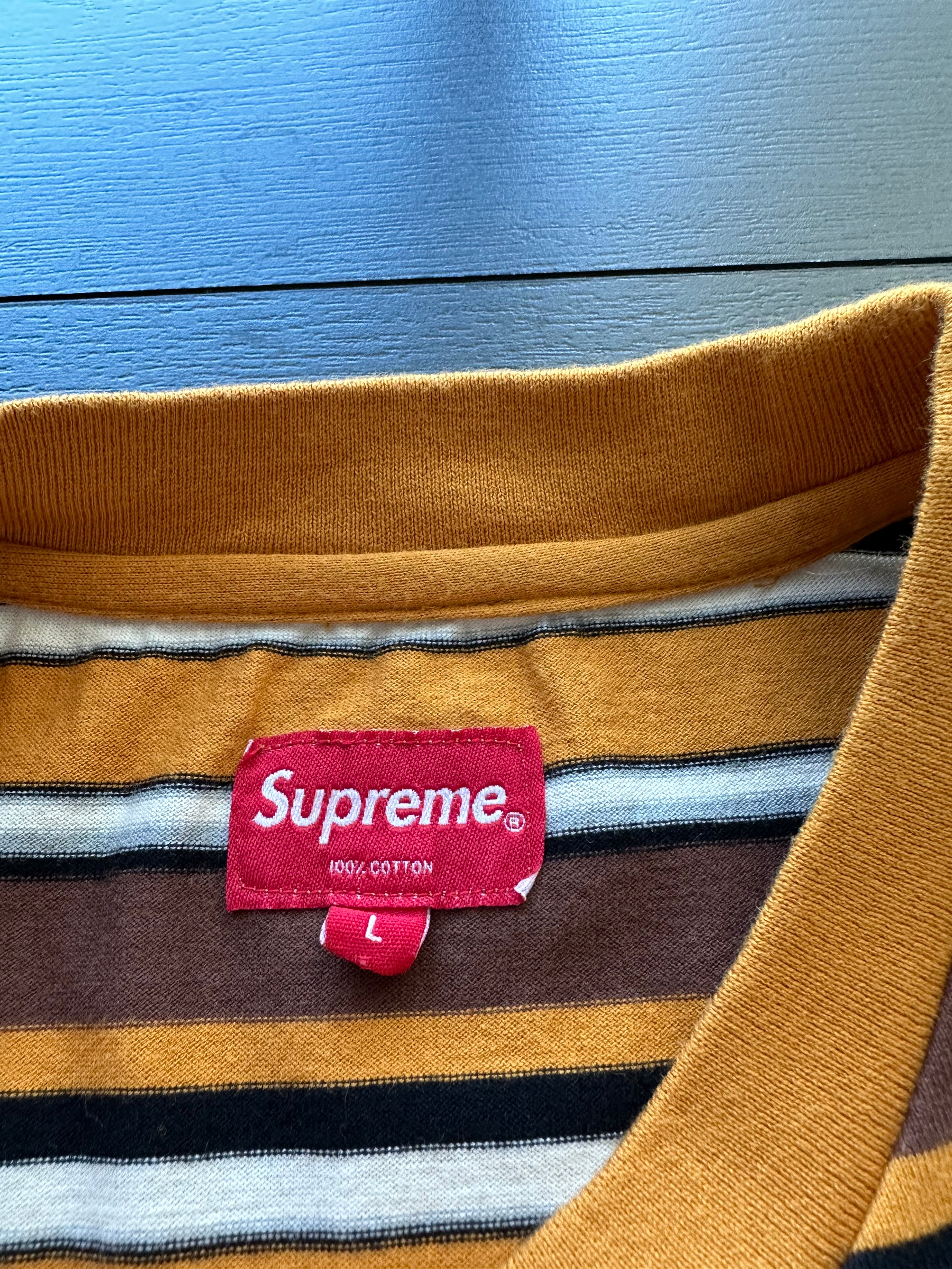 Supreme striped logo long 2024 sleeve