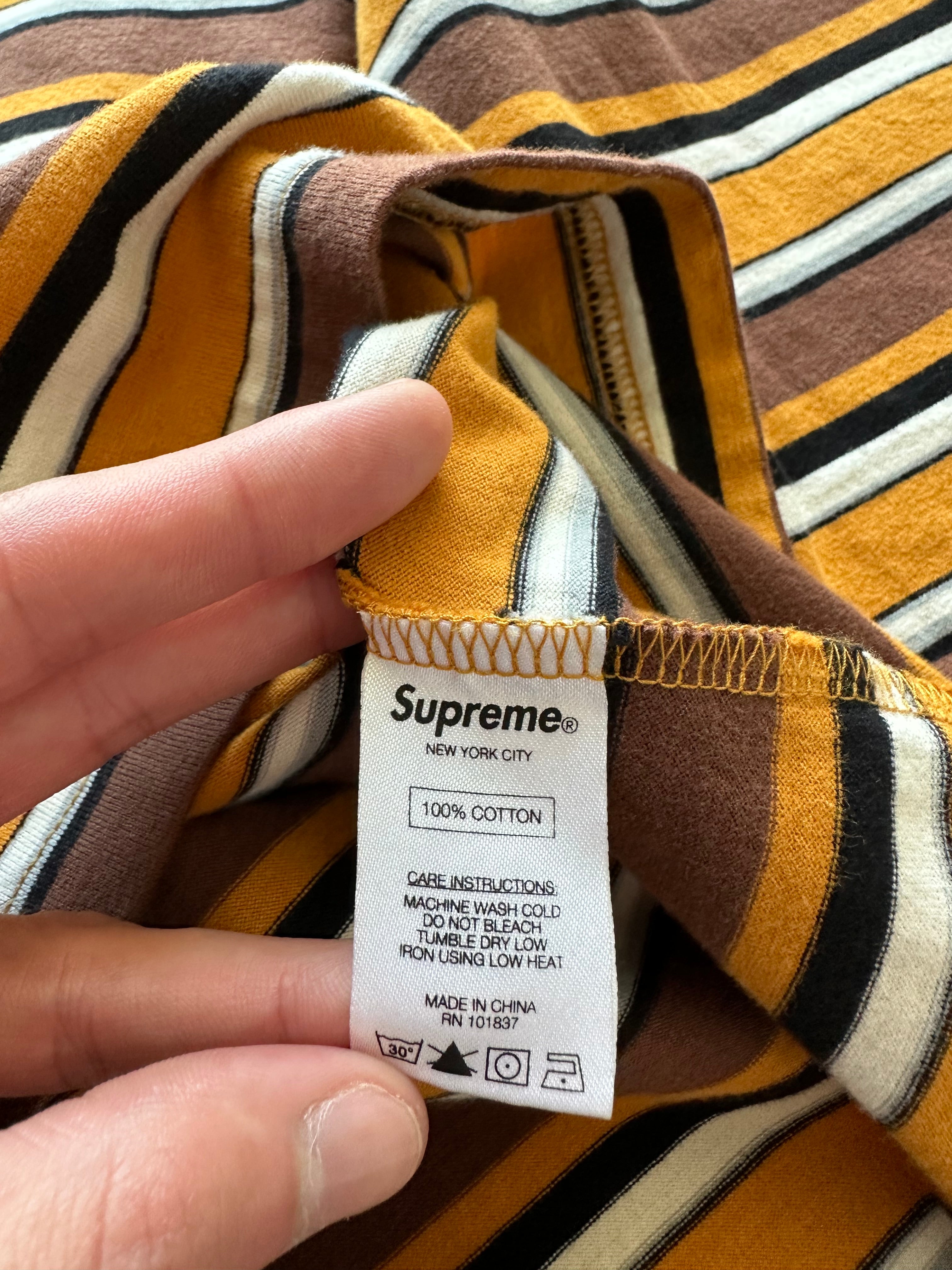 Supreme gold logo long hot sale sleeve