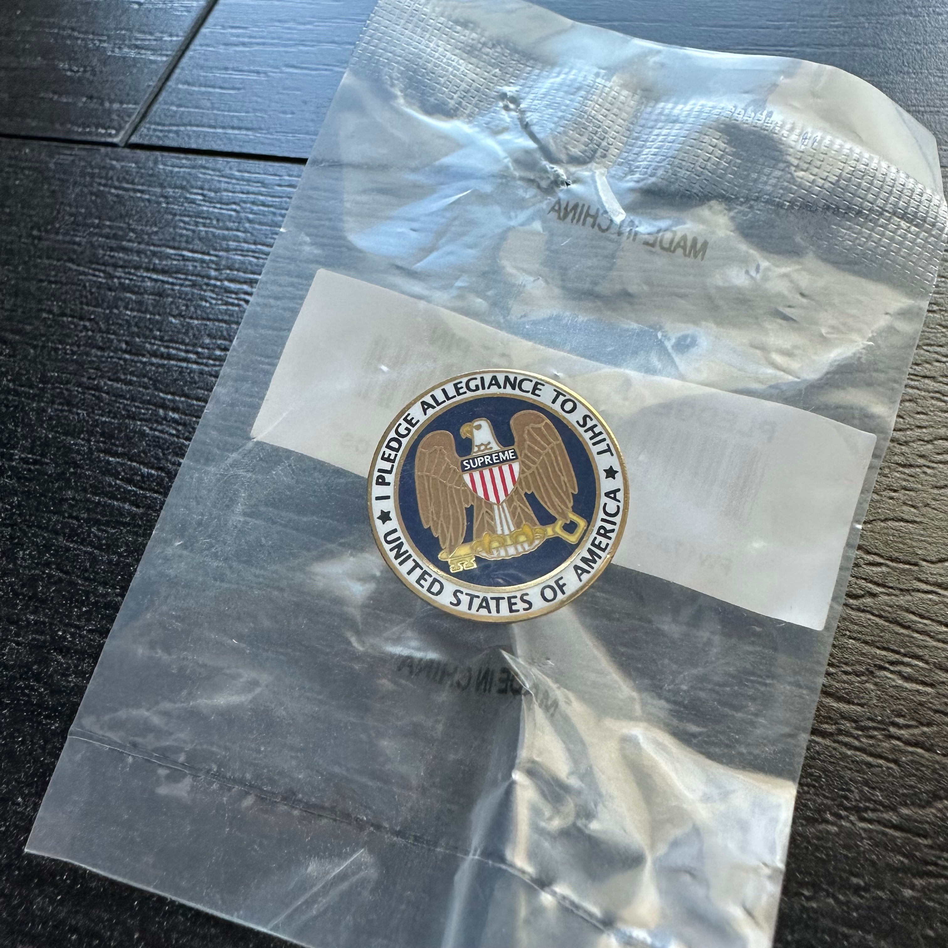 Supreme pledge allegiance hot sale pin